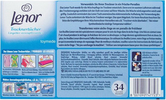 Lenor Droogtrommeldoekjes April Fresh (34 stuks)