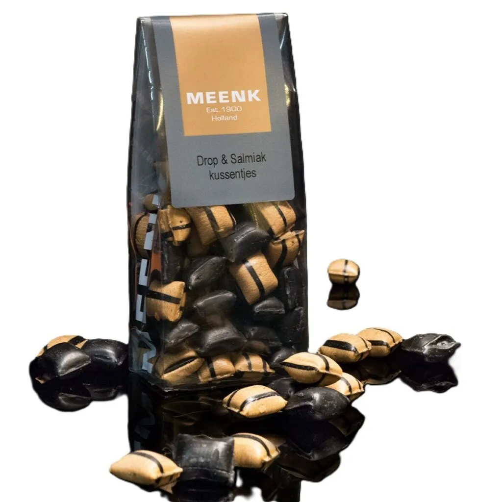 Meenk Drop & Salmiak Kussentjes (150 gr)