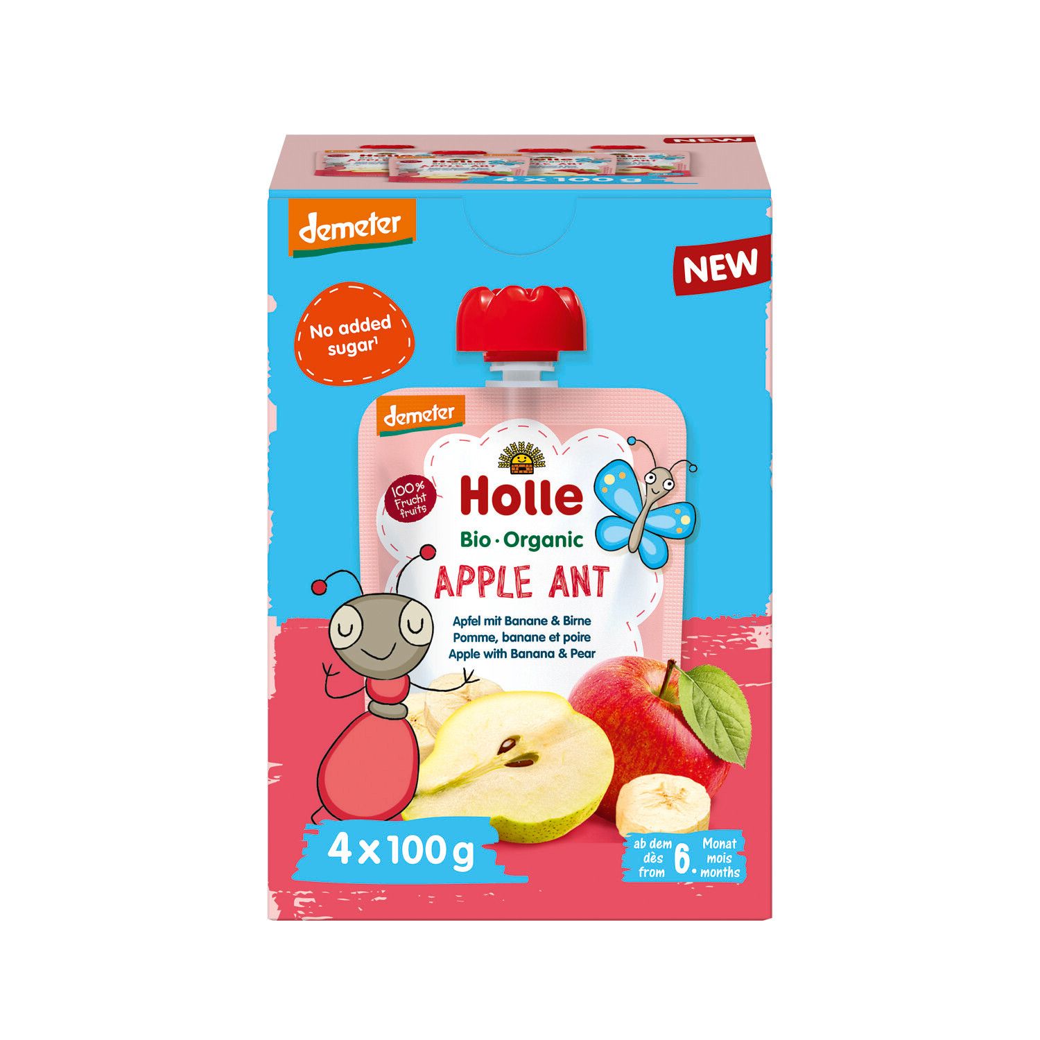 Holle Knijpfruit Apple Ant Multipack (4 stuks)