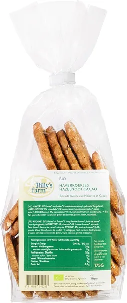 Billy's farm Haverkoekjes Hazelnoot-Cacao (175 gr)
