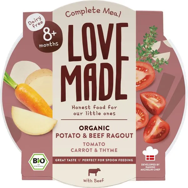 Lovemade Babymaaltijd Aardappel-Rund Ragout 8+ Maanden (185 gr)