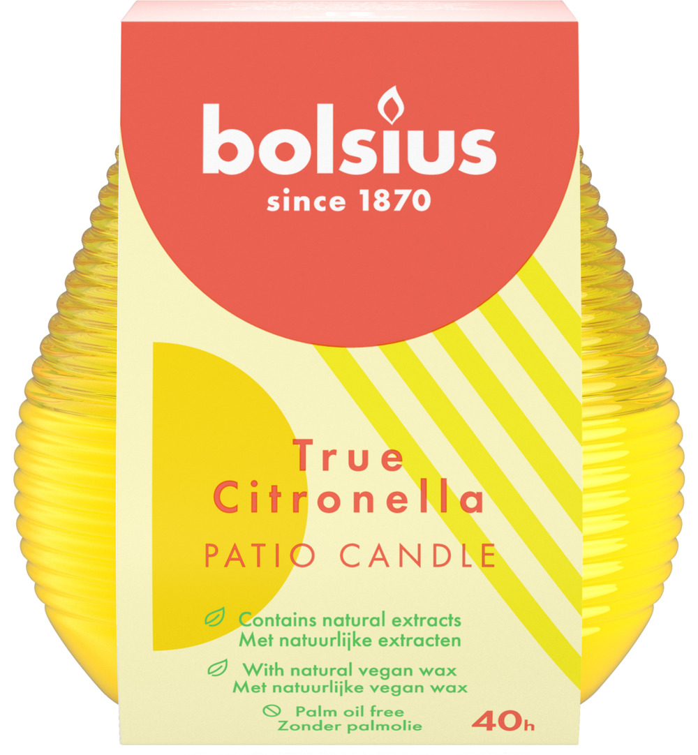 Bolsius True Citronella Patiolight 94/91 Yellow (1 stuk)