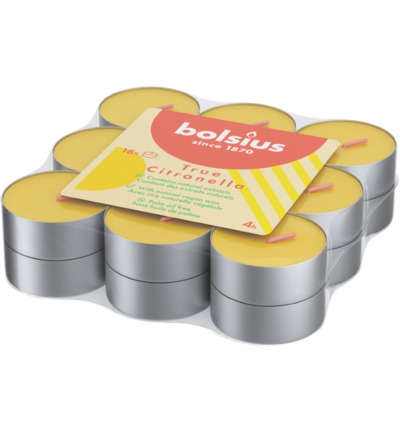 Bolsius True Citronella Geurtheelichten 4 Uur (9 stuks)