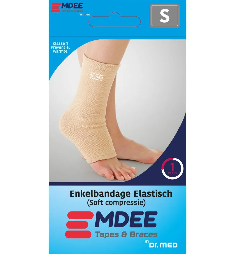 Emdee Elastic support enkel maat S huidskleur (1 stuk)