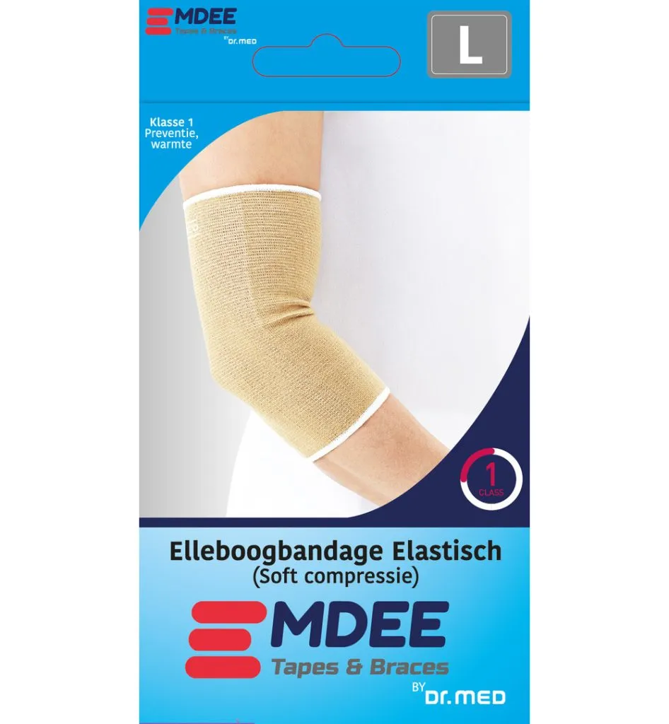 Emdee Elastic Support Elleboog Maat L Huidskleur (1 stuk)