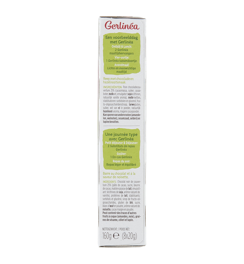 Gerlinéa Snackrepen Chocolade & Hazelnoot Smaak (8 X 20 gr) - image 2