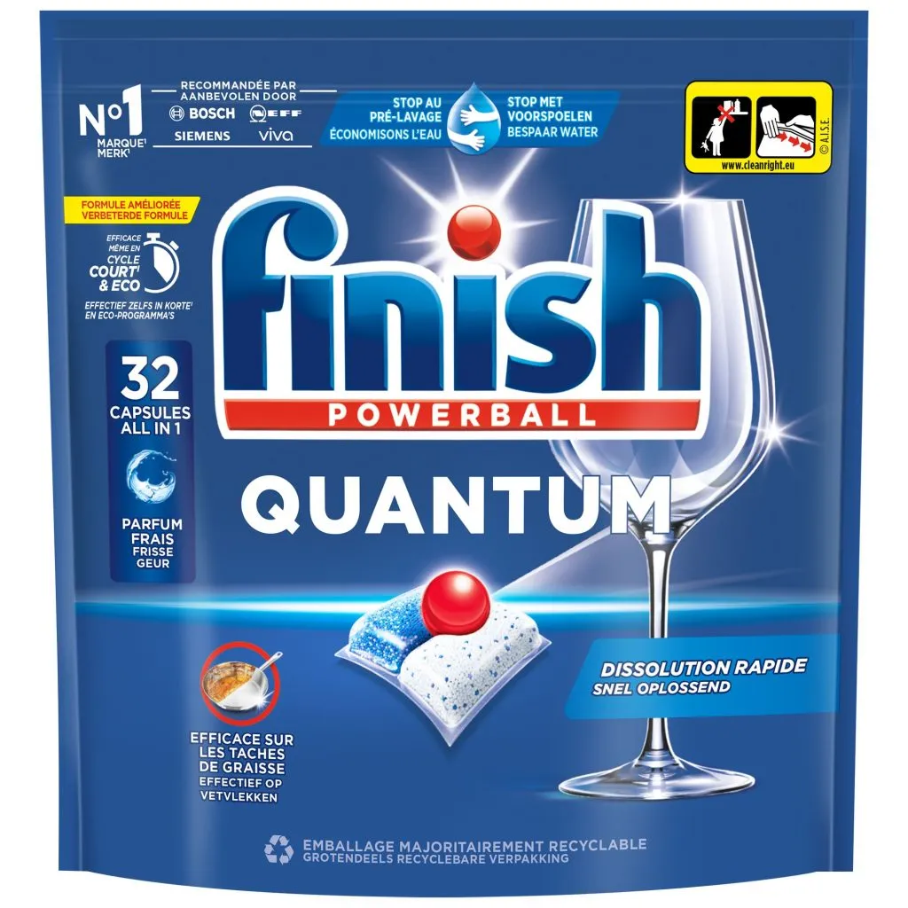 Finish Vaatwastabletten Powerball Quantum All-In-1 Regular (32 tabletten)
