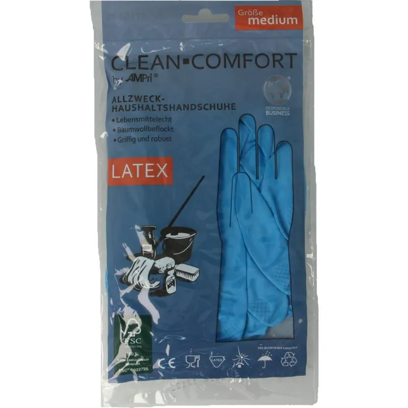 Clean-Comfort Huishoudhandschoen Blauw Maat M (1 paar)