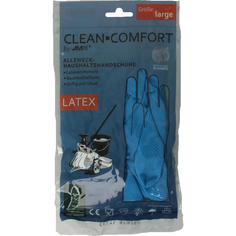 Clean-Comfort Huishoudhandschoen Blauw Maat L (1 paar)