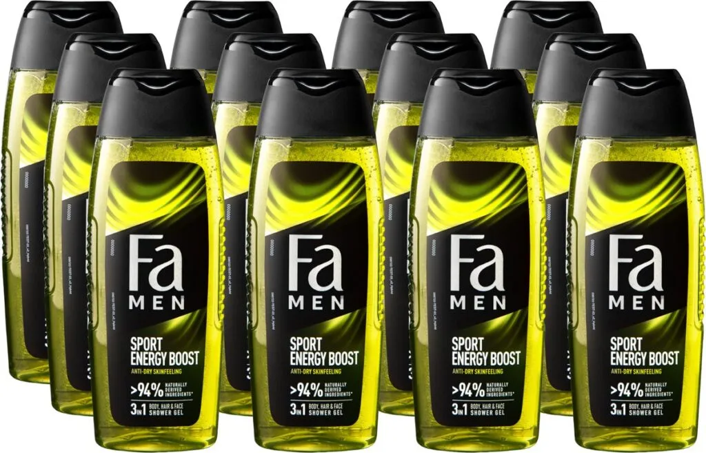 12x Fa Men douchegel sport double power boost (250 ml)