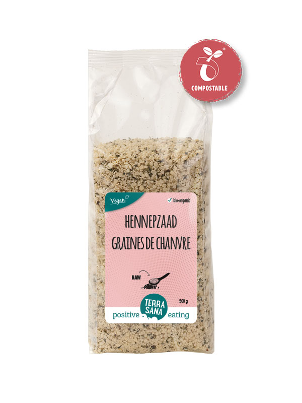 Terrasana Raw Hennepzaad Gepeld Bio (500 gr)