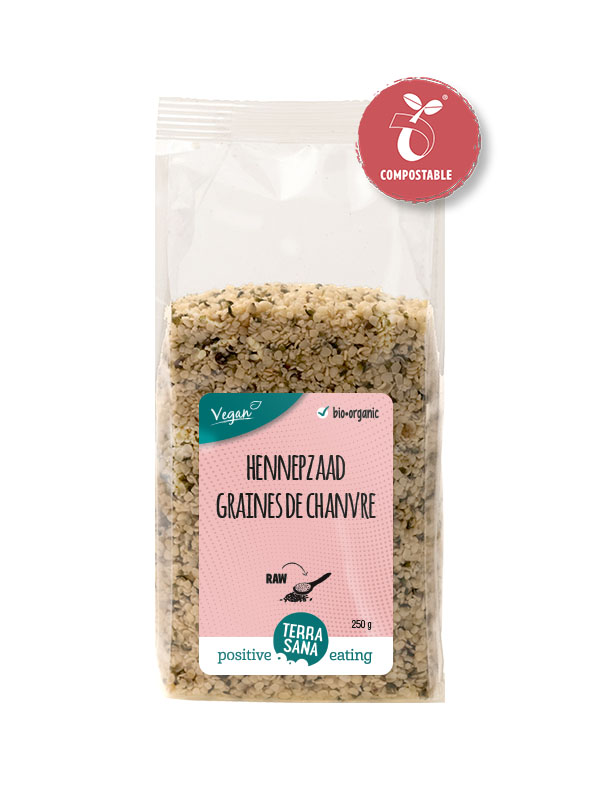 Terrasana Raw Hennepzaad Gepeld Bio (250 gr)