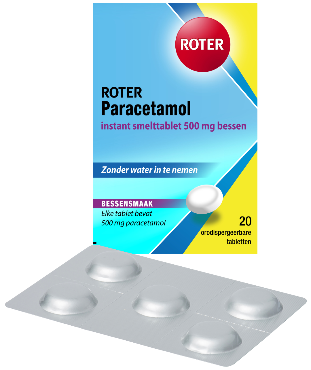 Roter Smelt Paracetamol 500 mg bessen (20 tabletten) - image 2