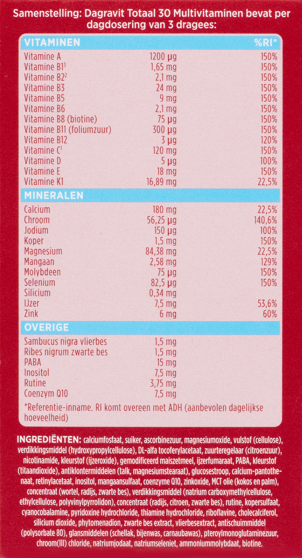 Dagravit Totaal 30 Multivitaminen (200 dragees) - image 4