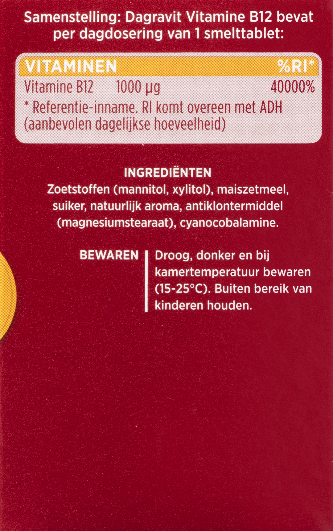 Dagravit Vitamine B12 1000mcg  (100 smelttabletten) - image 5