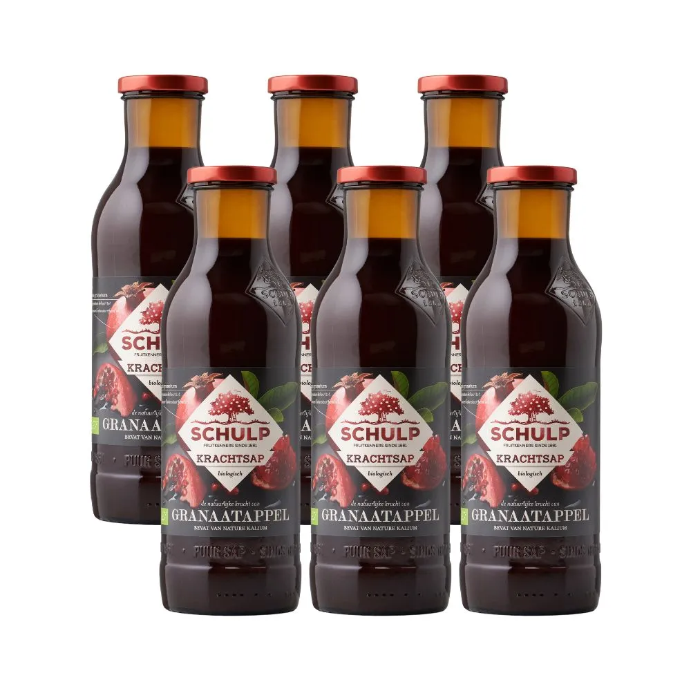 Schulp Krachtsap Granaatappel Puur Bio 6 Pack (6 x 750 ml)