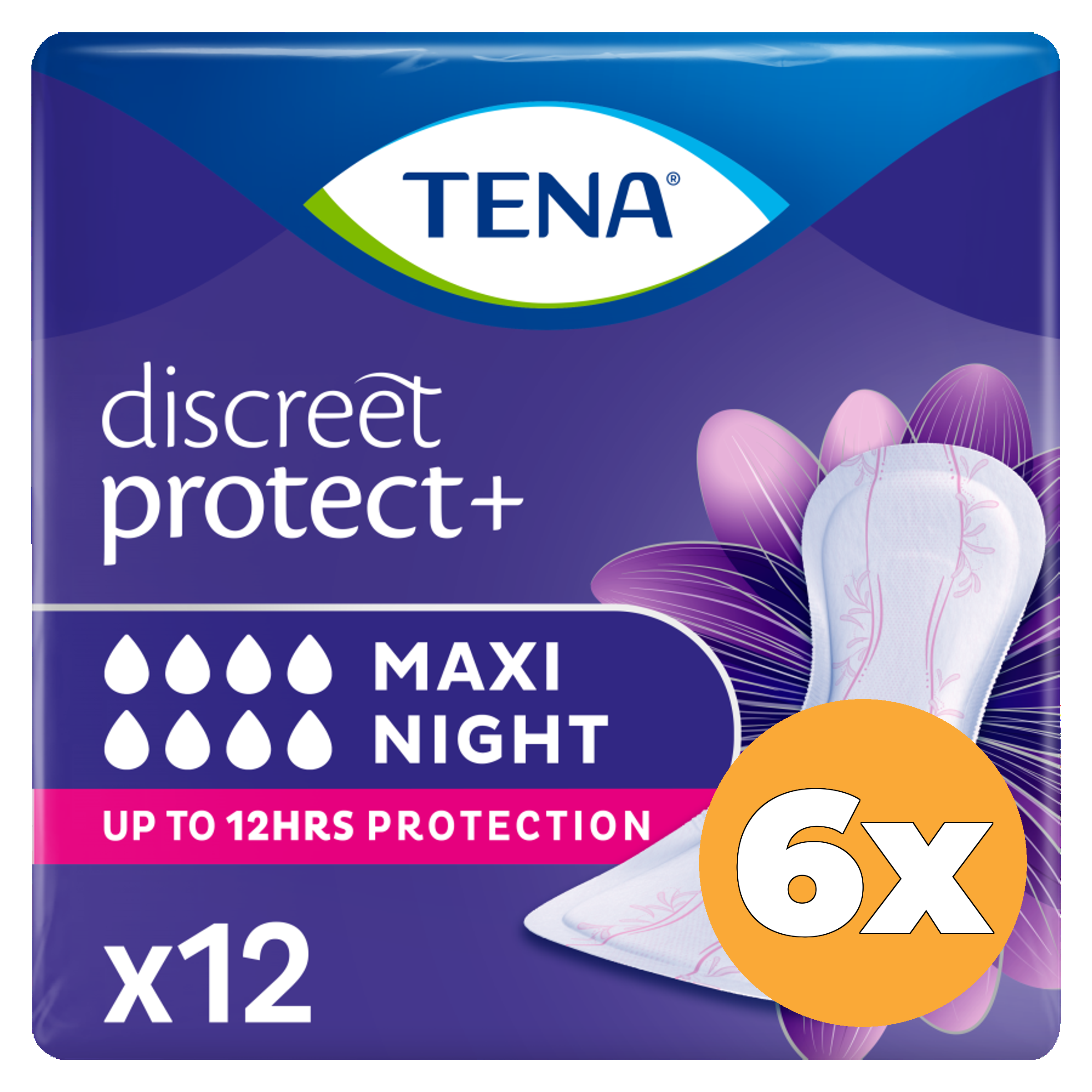 6x Tena Lady discreet maxi night (12 stuks)