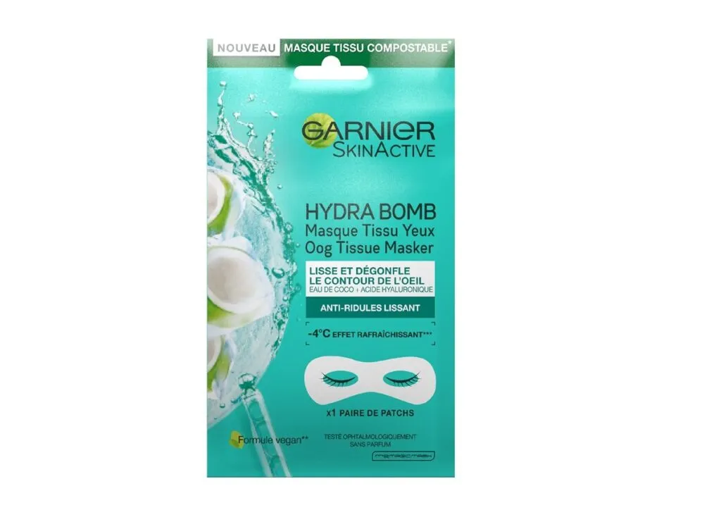 Garnier Skinactive Masker Sheet Oog Hydra Bomb Kokos (1 stuk)