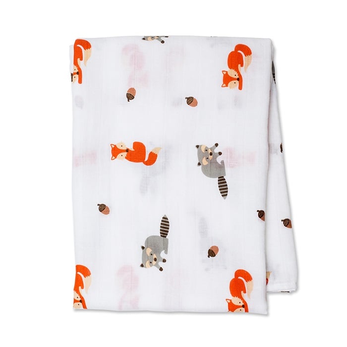 Lulujo Swaddle 120X120 Katoen Forest Friends (1 set)