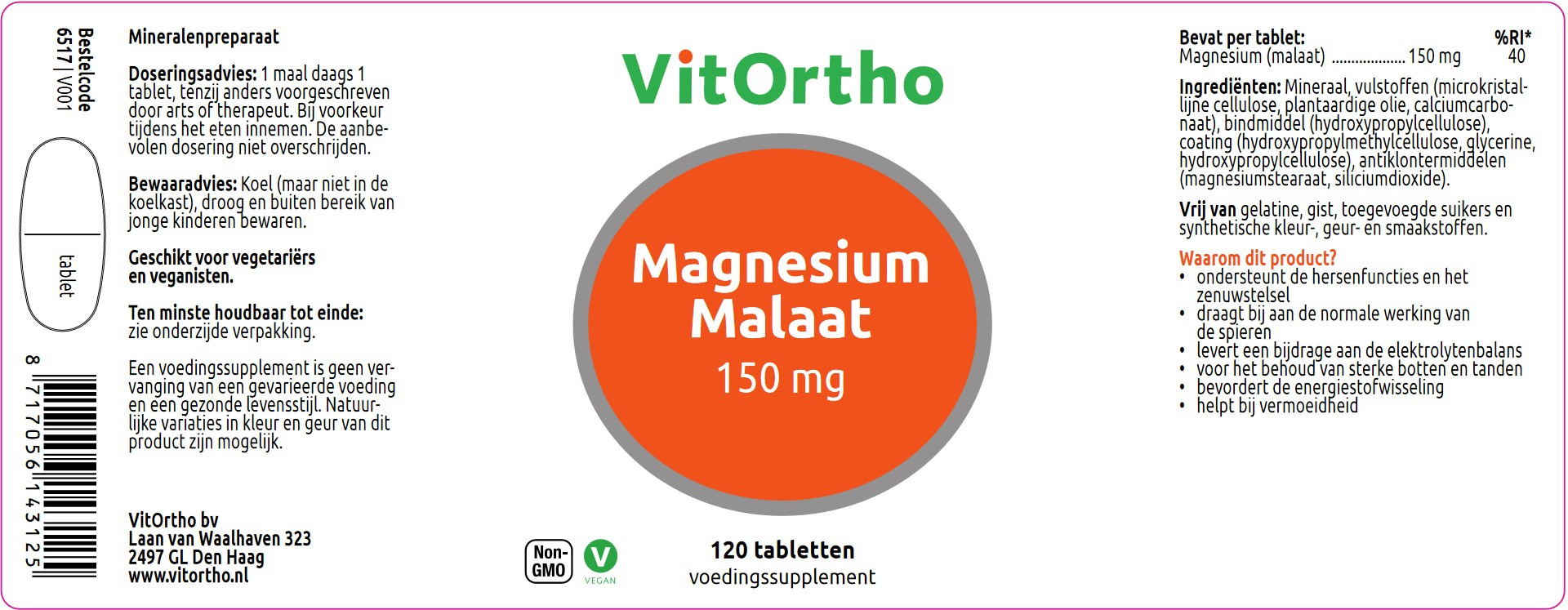 Vitortho Magnesium Malaat 150 mg