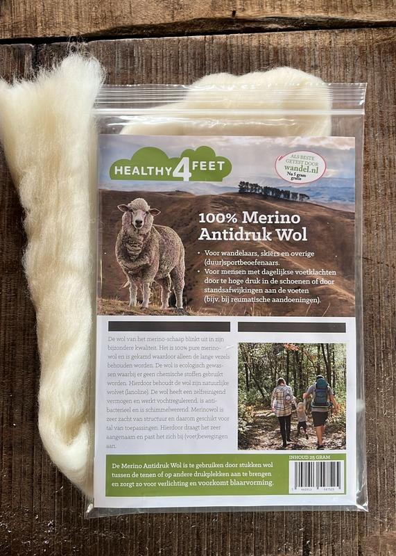 Healthy4Feet Wandel 100% Merino Antidruk Wol 15 + 5 gram (20 gr)