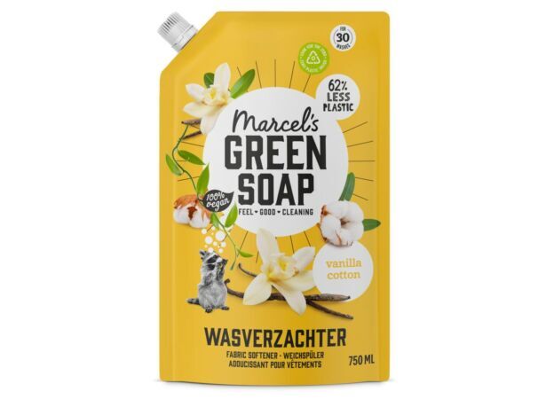 Marcel's Green Soap Wasverzachter Vanille & Katoen Navulling (750 ml)