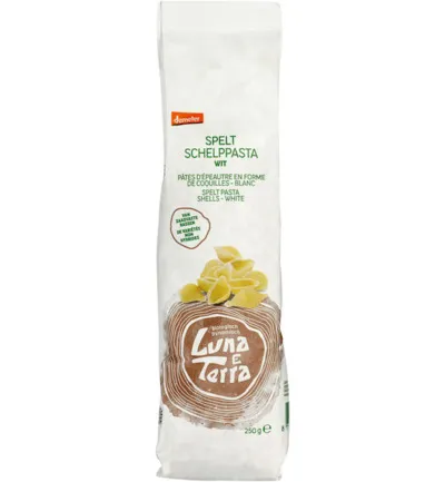 Luna e Terra Spelt Schelppasta Wit demeter bio (250 gr)