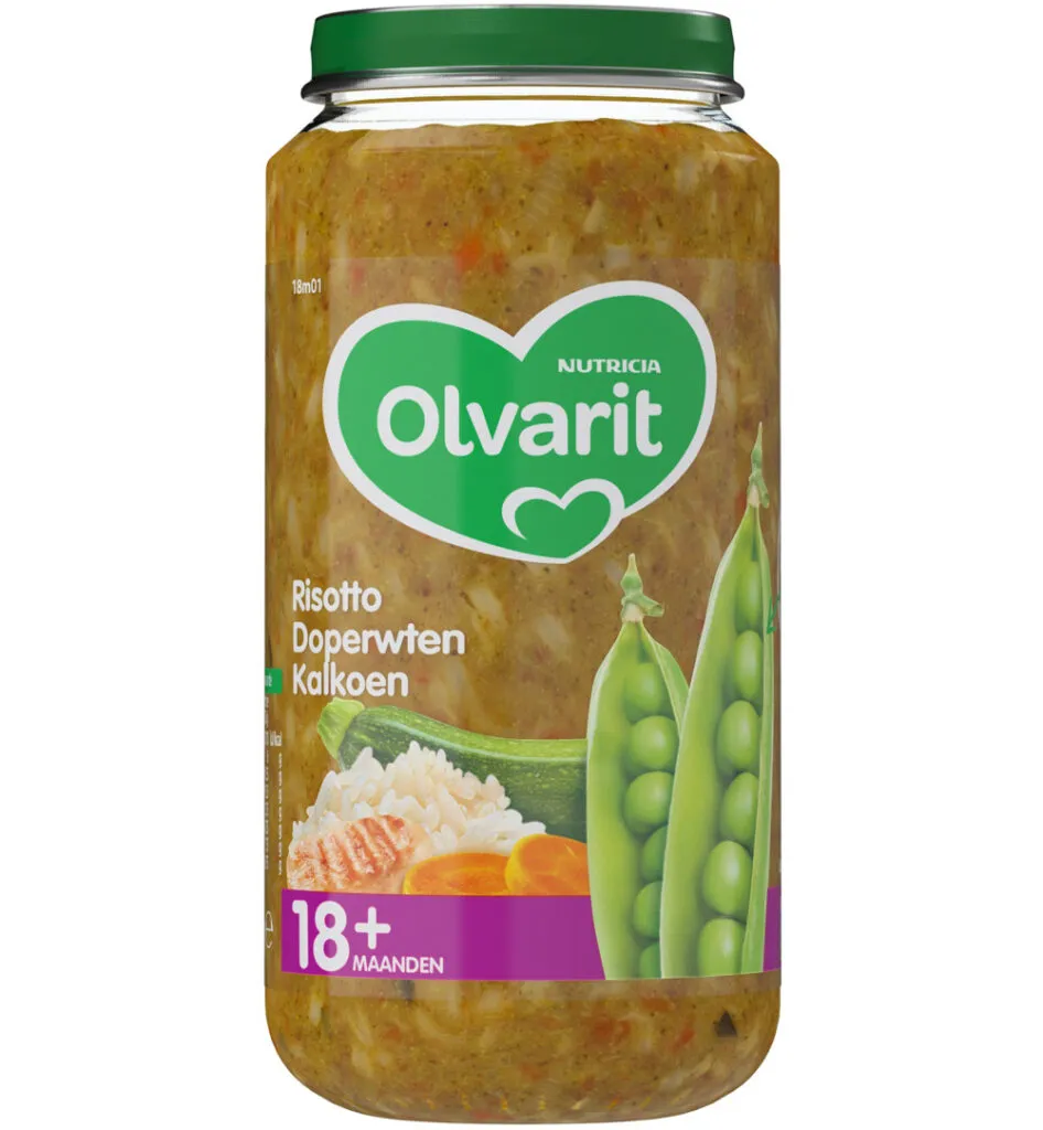 Olvarit Risotto doperwten kalkoen 18M01 (250 gr)