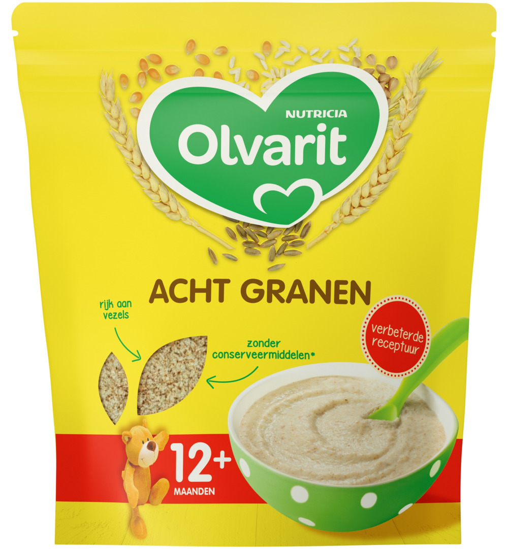 Olvarit Ontbijtpap 8granen 12+ maanden (200 gr)