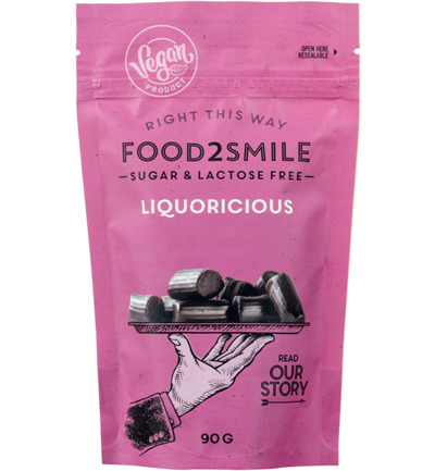 Food2Smile Liquoricious suikervrij lactosevrij (90 gr)