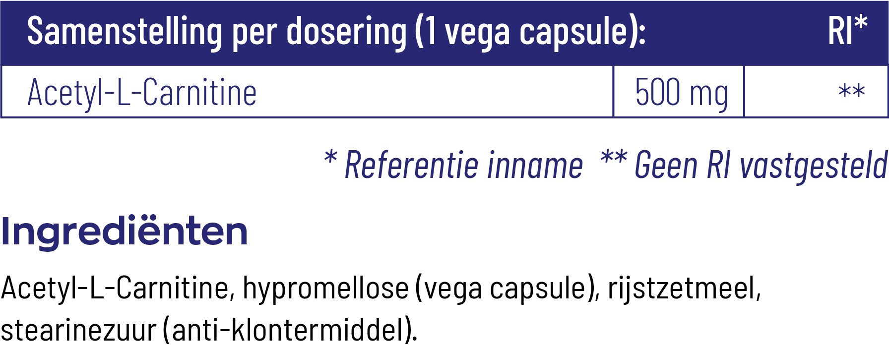 Vitakruid Acetyl-L-Carnitine 500 Mg (90 vega capsules) - image 4