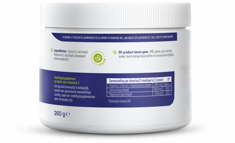 Vitakruid Vitamine C Poeder Calcium- & Magnesiumascorbaat (260 gr) - image 2