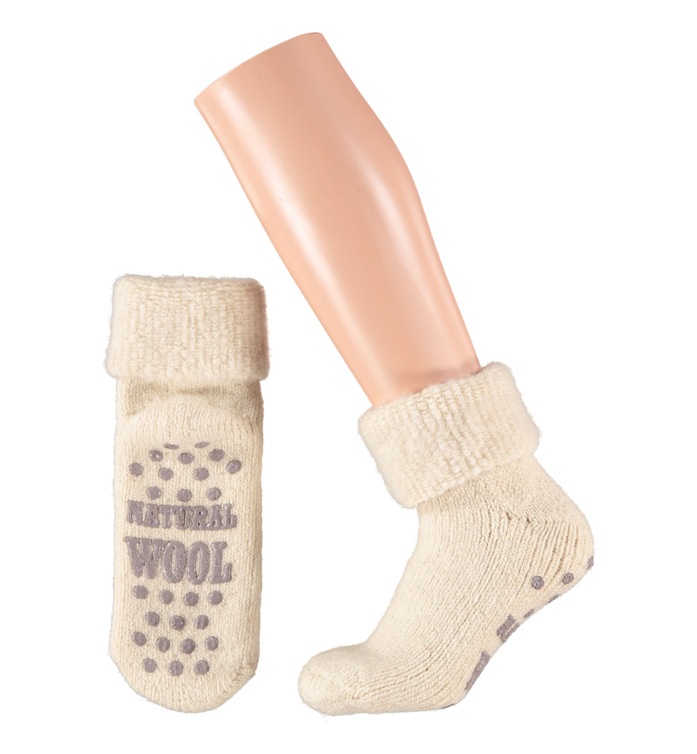 Apollo Slofsok anti slip unisexgrijs/beige maat 39-42 (1 paar)