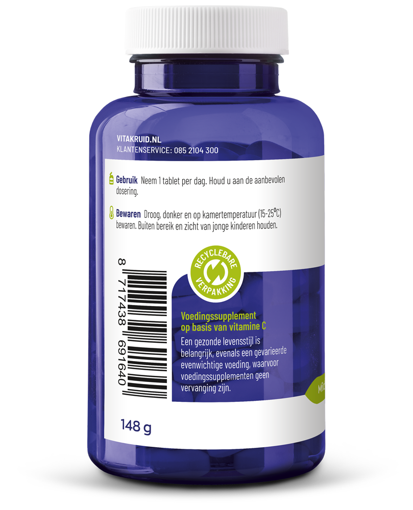 Vitakruid Ester-C® Vitamine C 1000 Flavonoïden Rozenbottel (90 tabletten)