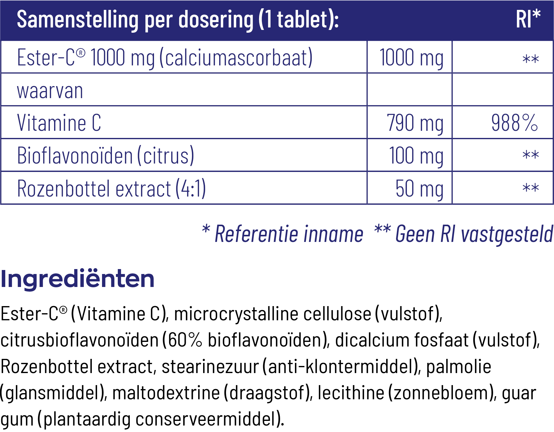Vitakruid Ester-C® Vitamine C 1000 Flavonoïden Rozenbottel (90 tabletten) - image 3