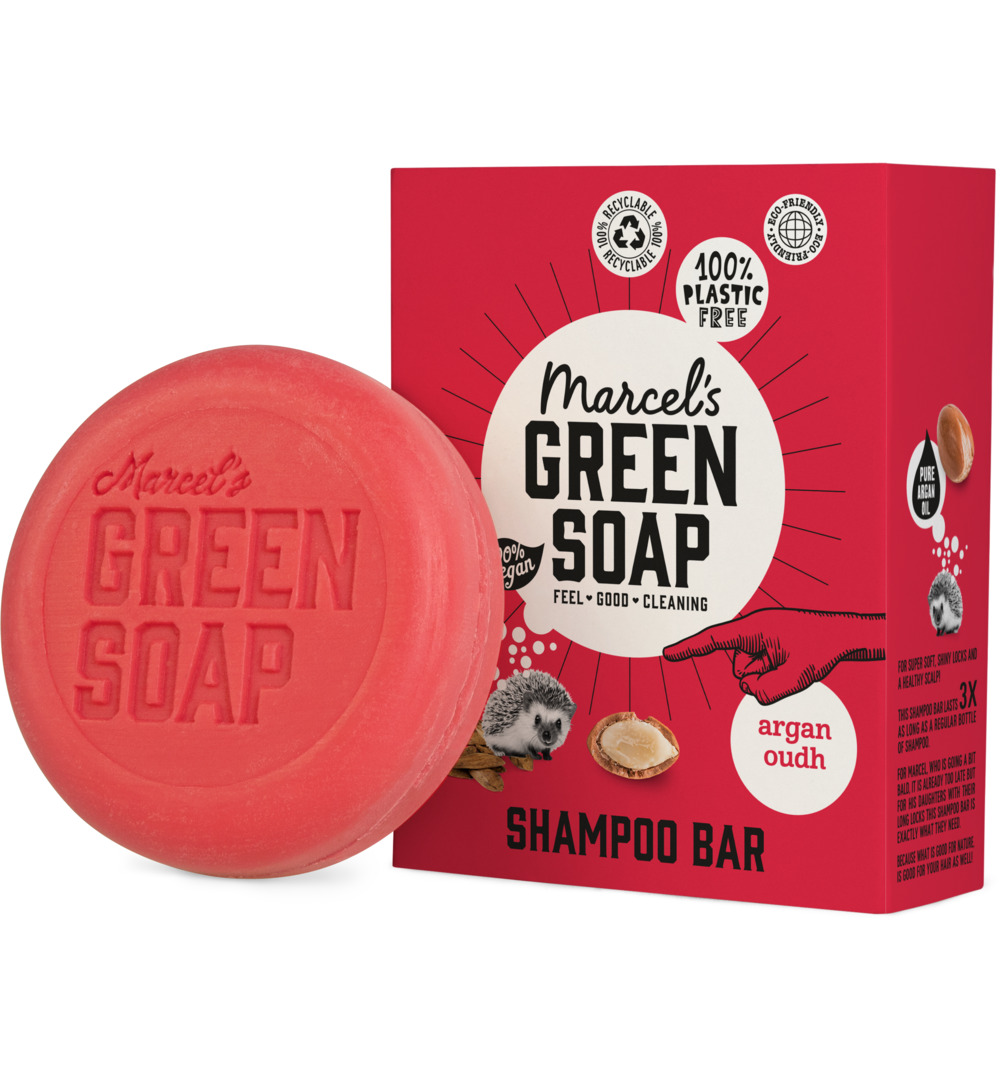 Marcel's Green Soap Shampoo bar argan & oudh (90 gr)