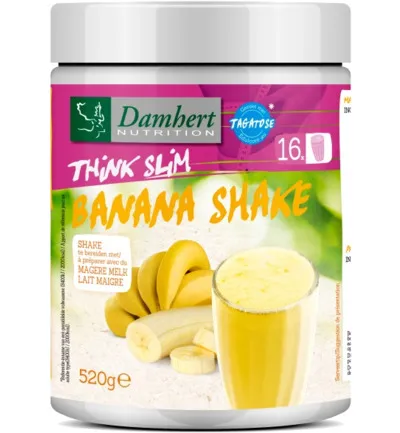 Damhert Think slim maaltijdshake banaan met tagatose (520 gr)