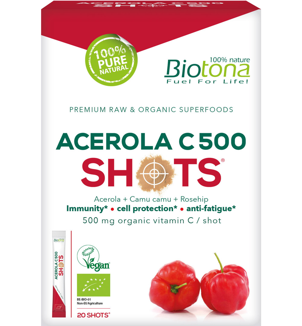 Biotona Acerola C 500 shots 2.2gram bio (20 stuks)