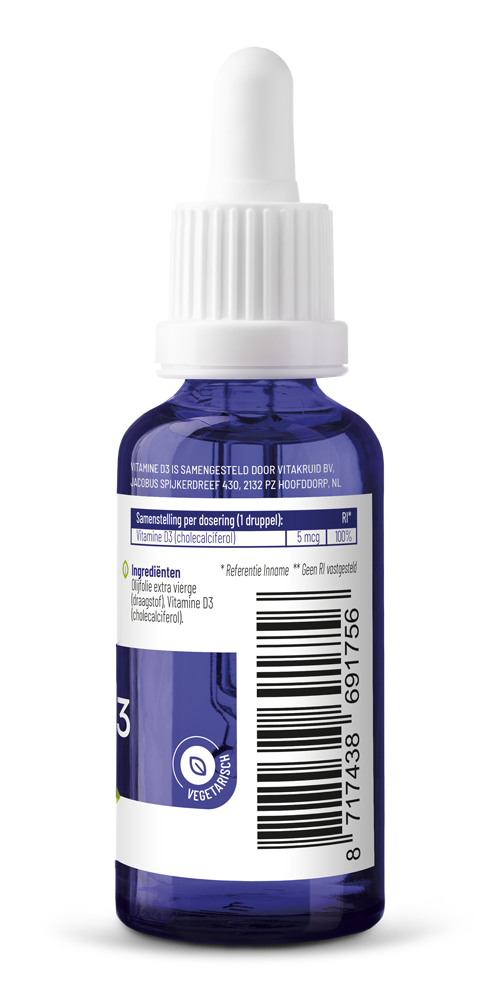 Vitakruid Vitamine D3 Druppels 5 Mcg / 200 Ie Per Druppel (30 ml)
