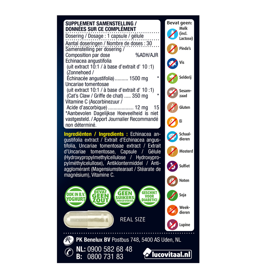 Lucovitaal Echinacea Forte+ Cat’s Claw (30 capsules) - image 2