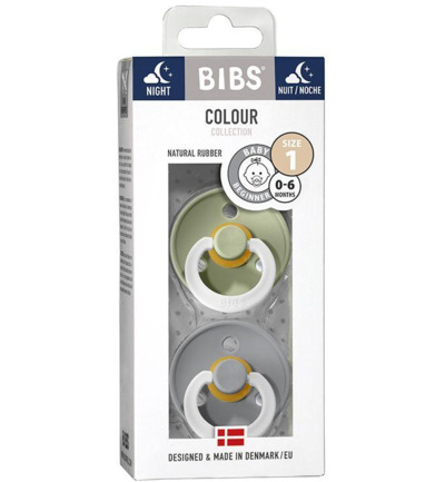 Bibs Fopspeen maat 2 - sage/cloud night 2pack (2 stuks)