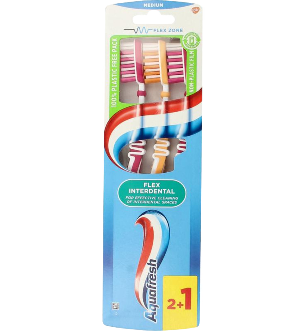 Aquafresh Tandenborstel flex interdental medium (3 stuks)