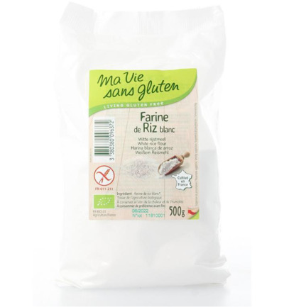Ma Vie Sans Gluten Rijstmeel Wit Glutenvrij Bio (500 gr)