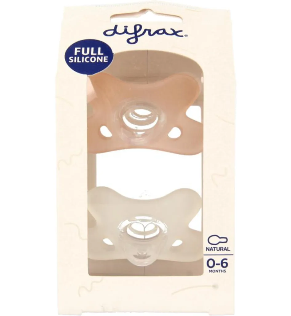 Difrax Siliconen fopspeen natural 0-6 maanden (2 stuks)
