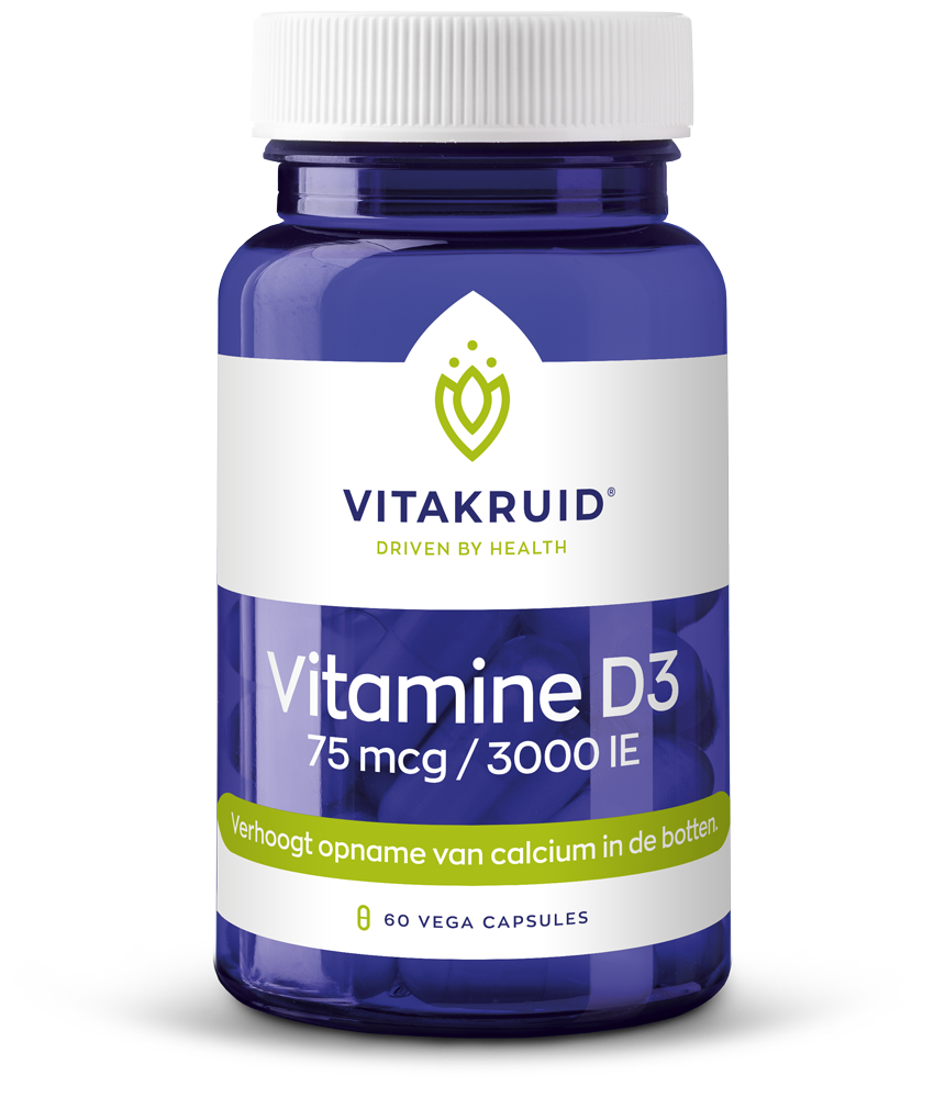 Vitakruid Vitamine D3 75 Mcg / 3000 Ie (60 vega capsules)