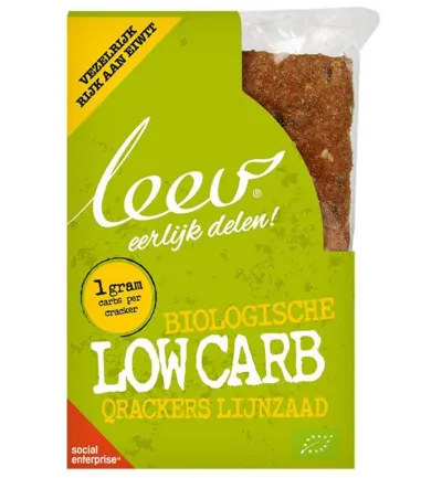Leev Qrackers Lowcarb Bio (3 X 2 stuks)