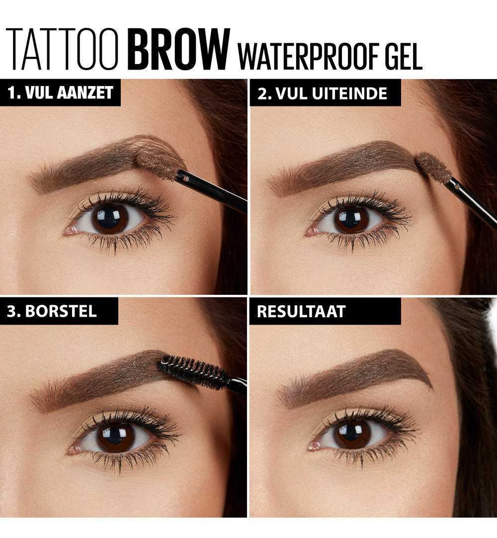 Maybelline New York Tattoo brow waterproof gel 06 deep (1 stuk) - image 3