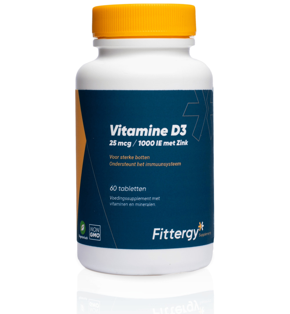 Fittergy Vitamine D3 25mcg Met Zink (60 tabletten)