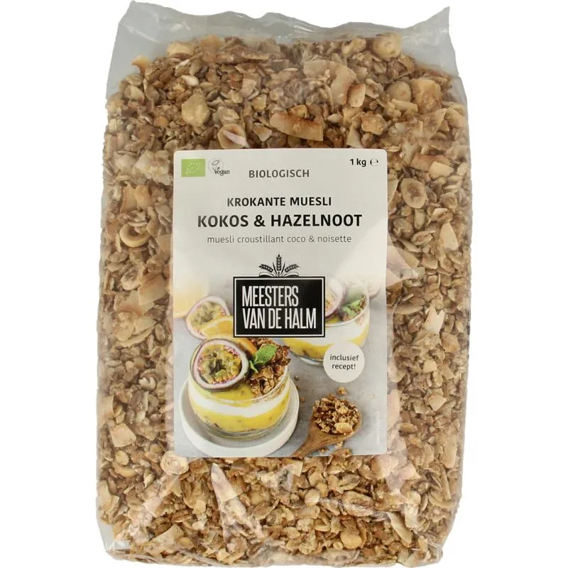 De Halm Muesli Krokant Kokos En Hazeln Oten Bio (1000 gr)