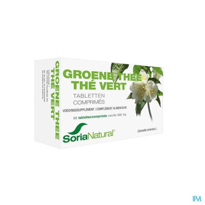Soria Natural Te verdegroene thee 600mg (60 tabletten)